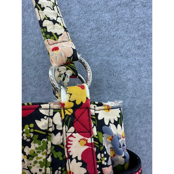 VERA BRADLEY Stephanie Poppy Fields Shoulder Bag Handbag Tote Zippered Pockets - Picture 2 of 8